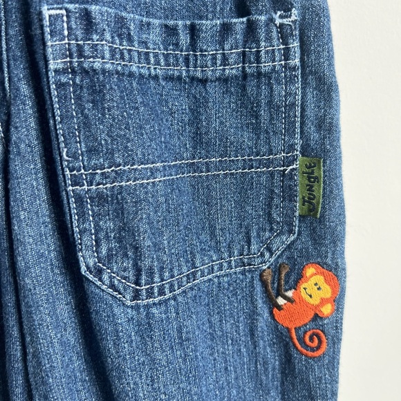 Kru Little Denim Jungle Friends Overalls Size 24 Months Y2K - Picture 5 of 8